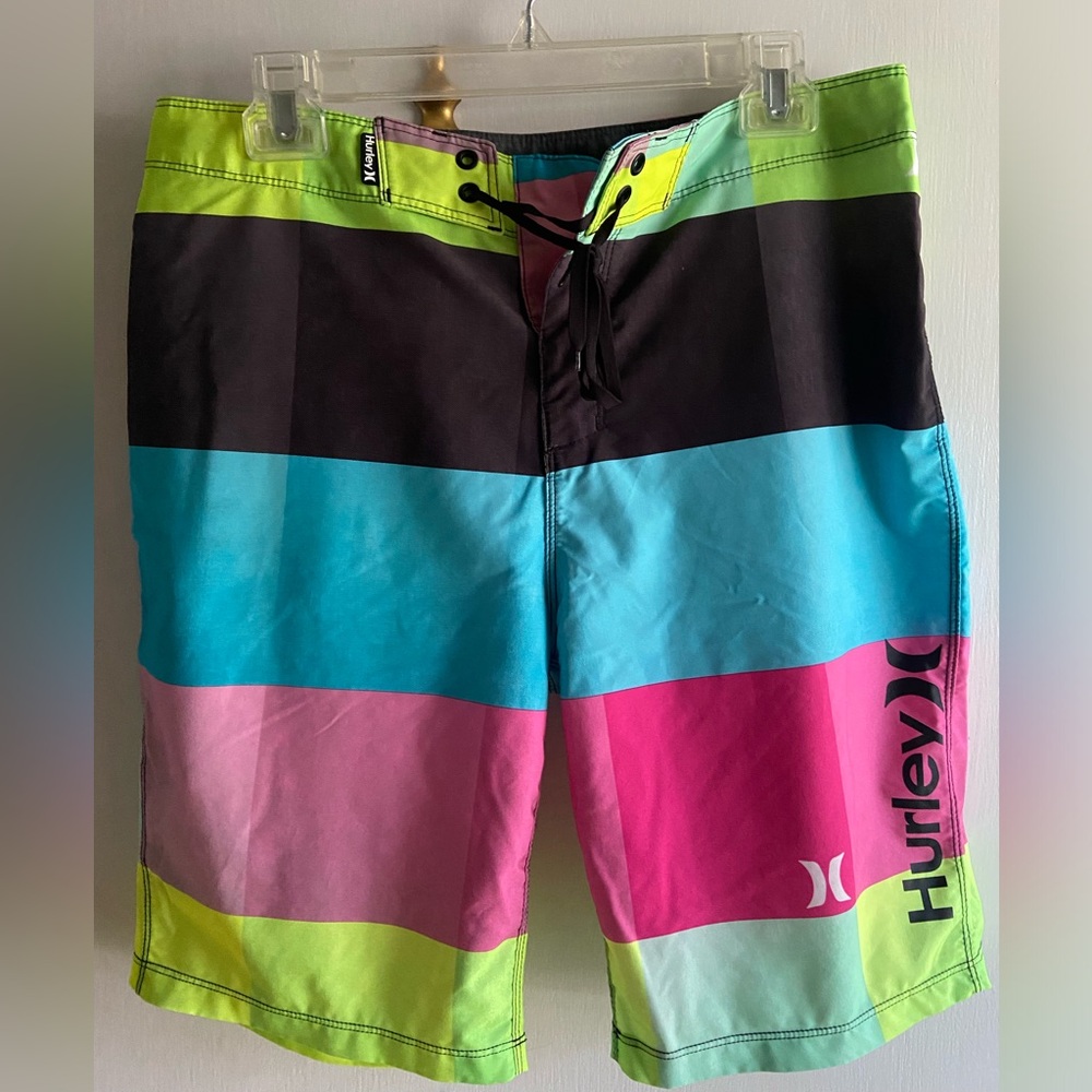 Hurley Men's Colorful Striped Board Shorts